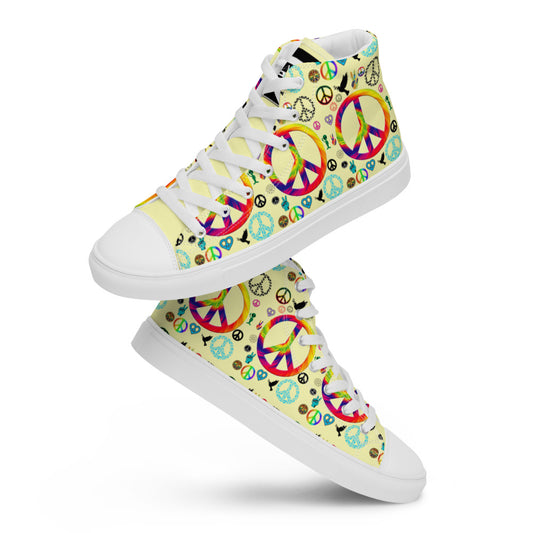 Peace On Earth - Men’s high top canvas shoes