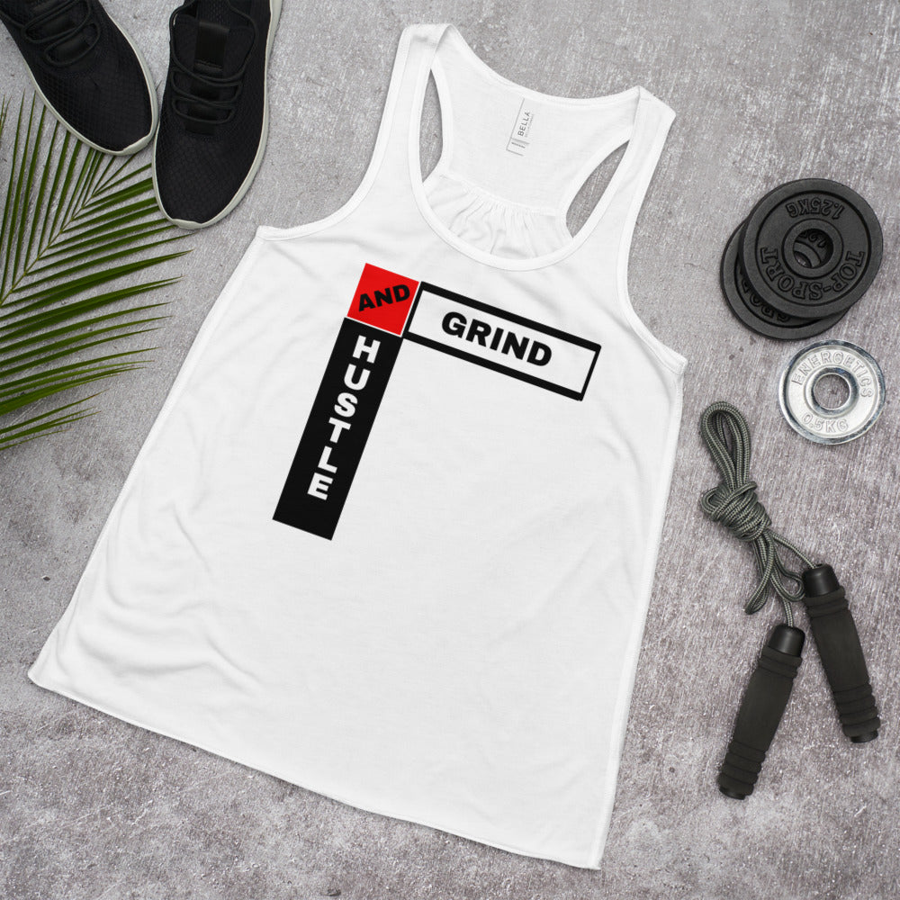 HUSTLE AND GRIND - Women's Flowy Racerback Tank