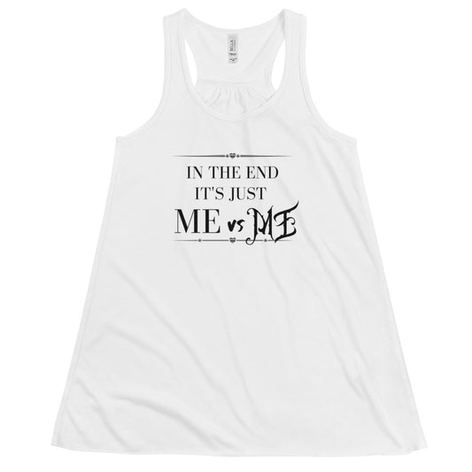 ME vs ME (BLK LETTERS) - Women's Flowy Racerback Tank