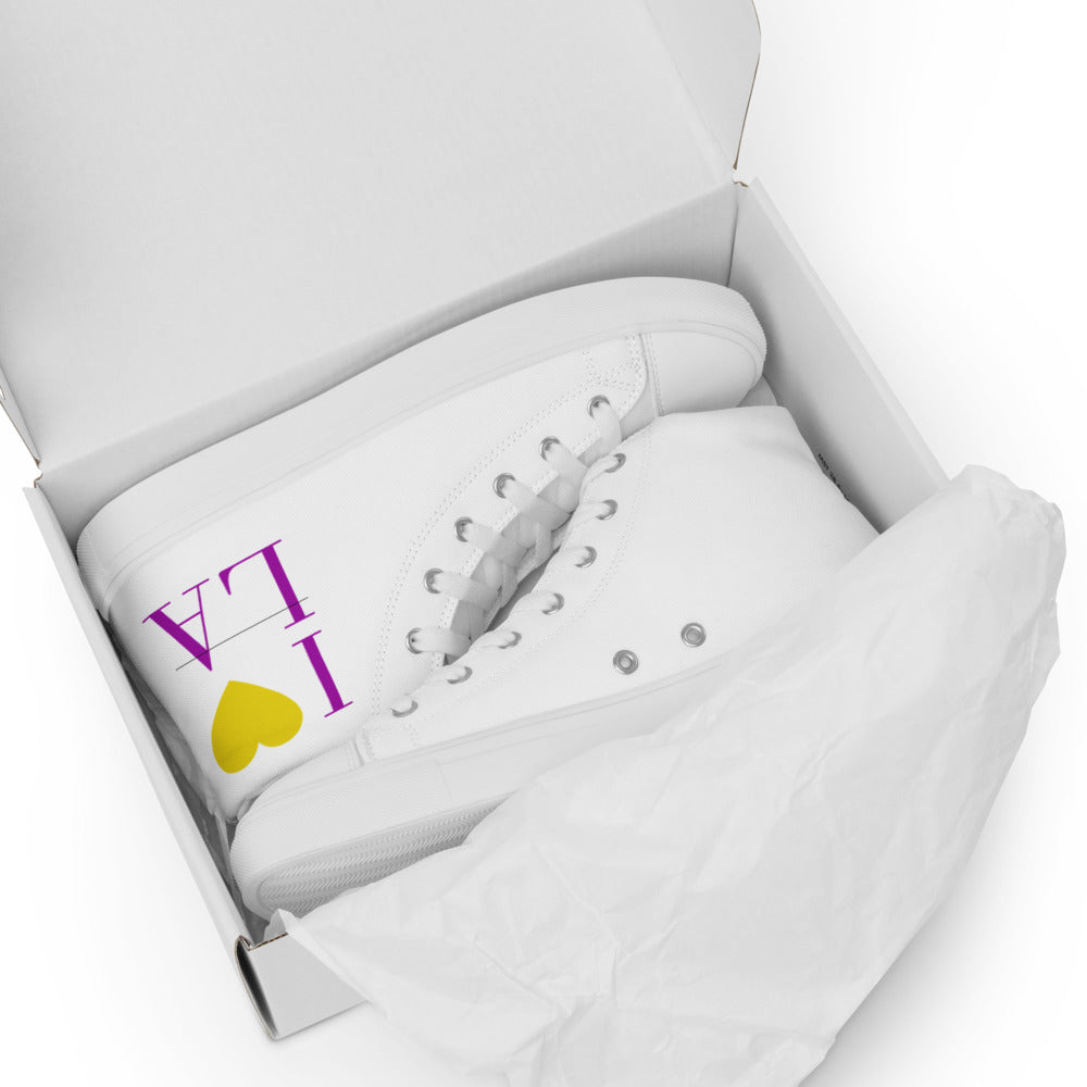I LOVE LA - Women’s high top canvas shoes