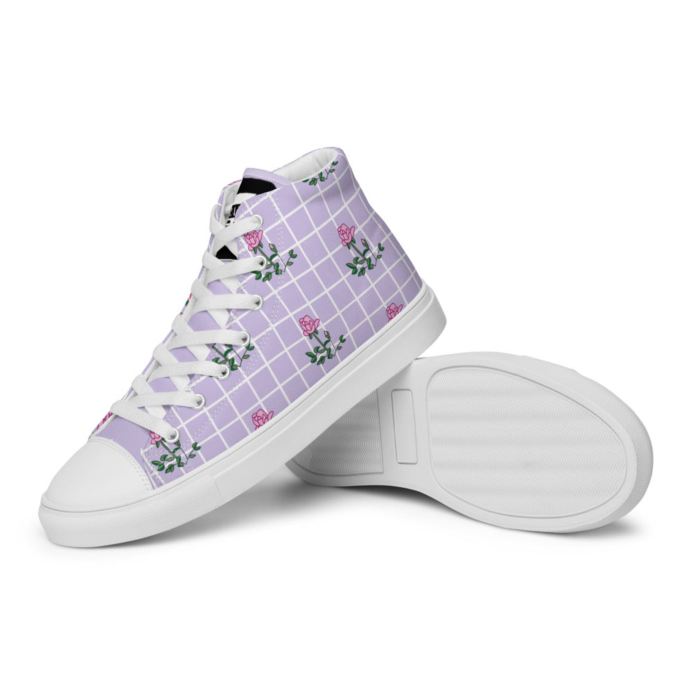 PINK ROSE - Women’s high top canvas shoes