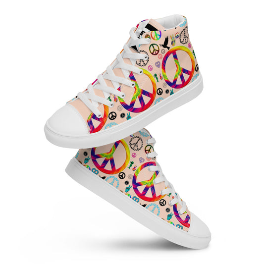 PEACE ON EARTH - Women’s high top canvas shoes