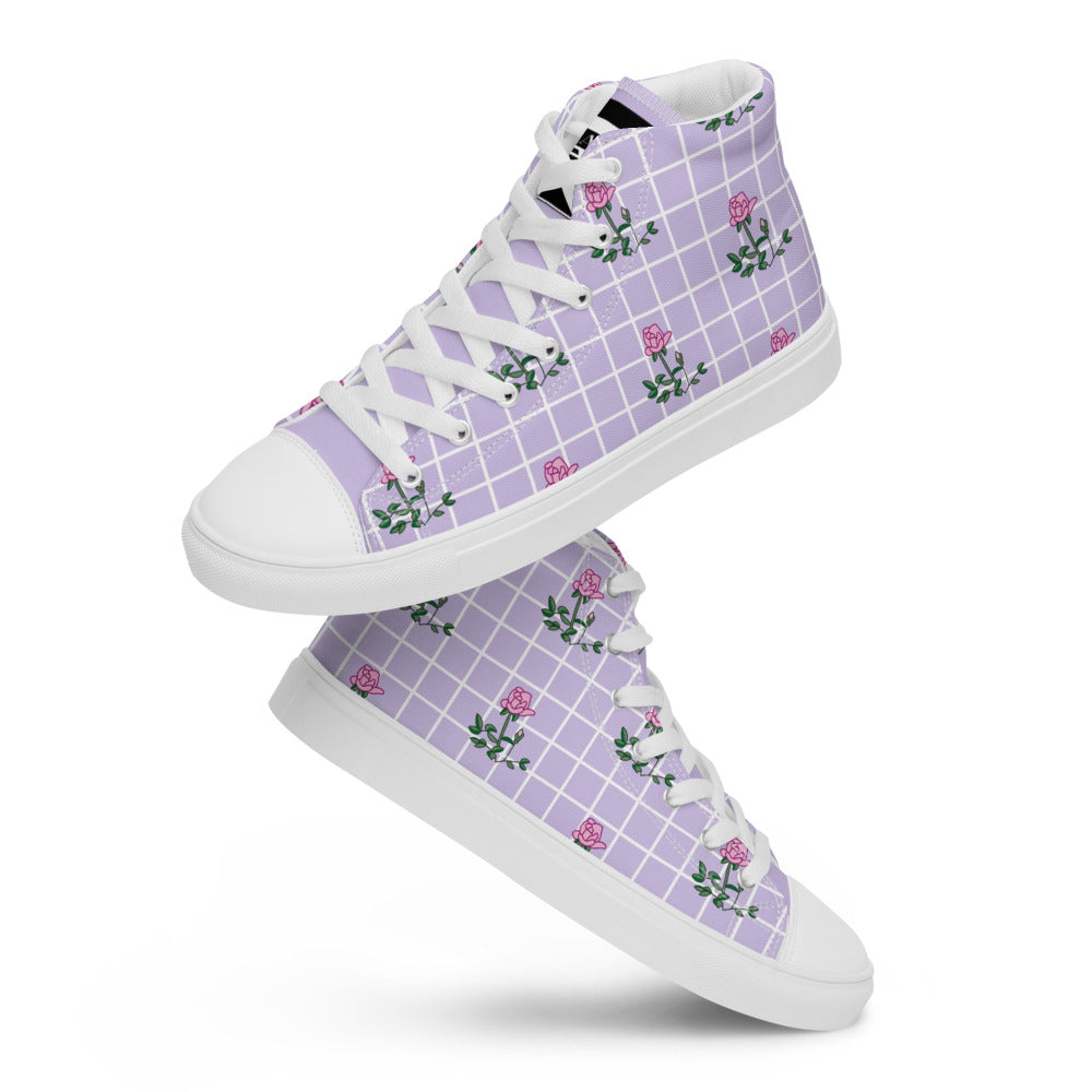 PINK ROSE - Women’s high top canvas shoes