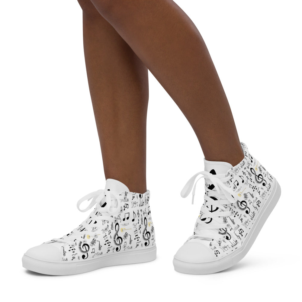 MUSIC LOVER - Women’s high top canvas shoes