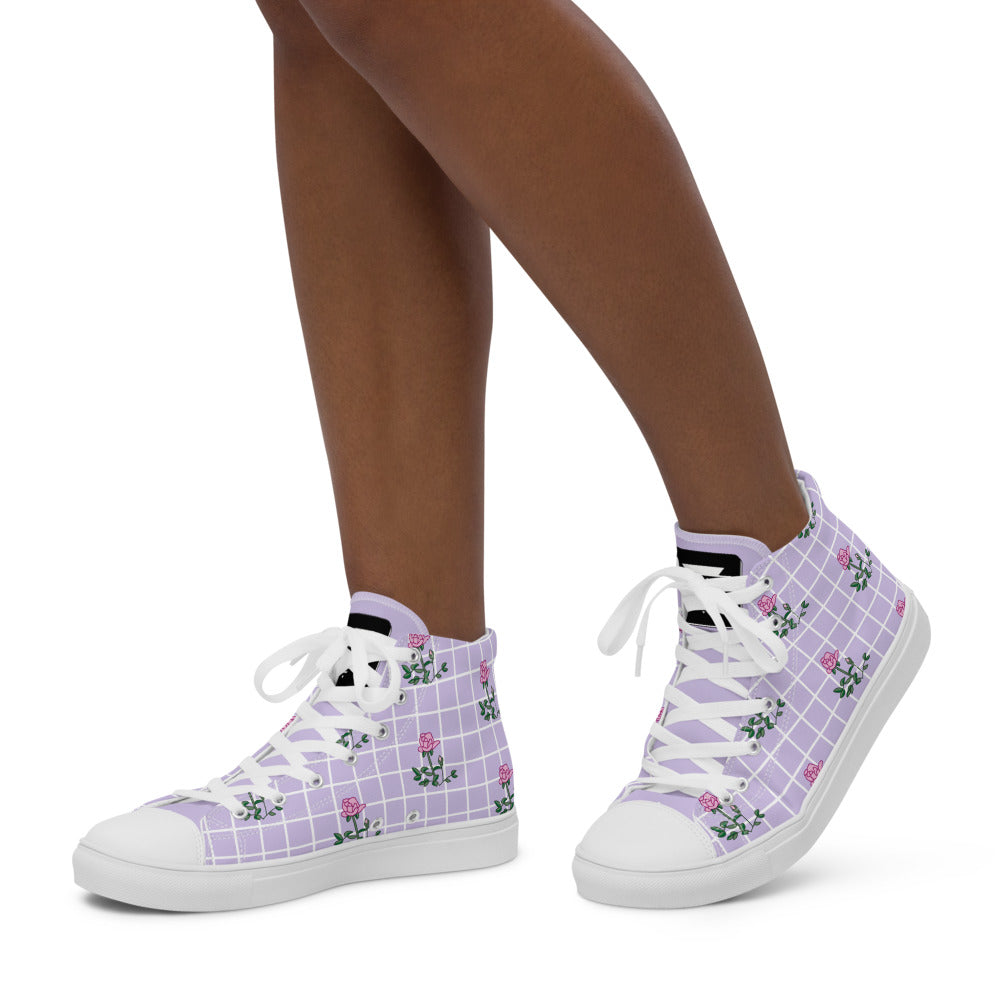 PINK ROSE - Women’s high top canvas shoes